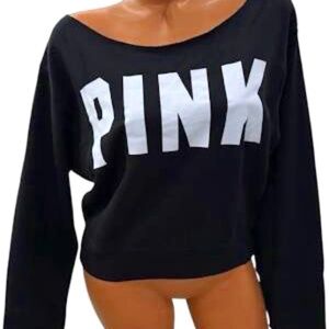 Victorias Secret Pink Love Pink Black High-Waisted Leggings